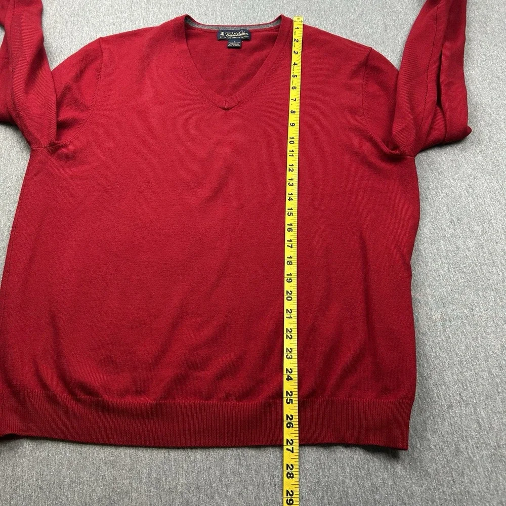 Brooks Brothers‎ Merino Wool Blend Mens Large Red VNeck Sweater Long Sleeve